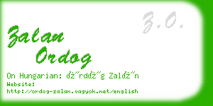 zalan ordog business card